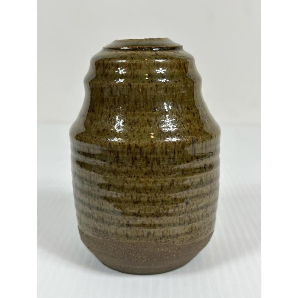 Stone Soldier Pottery Vermont Vintage Ware Small Vase Brown Glaze